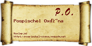 Pospischel Oxána névjegykártya